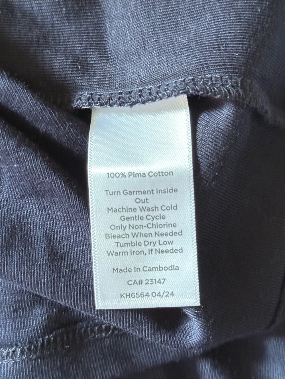 Talbots Tee Women’s L Navy 100% Pima Cotton Long Sleeve Knit Top NWT - Picture 5 of 5
